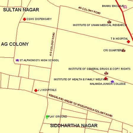 ஜே. ஜே. மருத்துவமனையில் மும்பை வரைபடம்