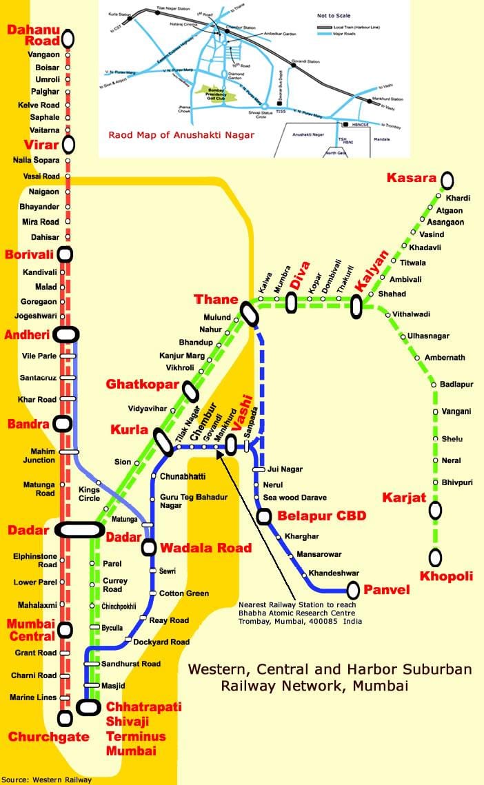 மும்பை மத்திய வரி நிலையங்கள் வரைபடம்