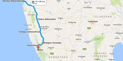 மும்பை-கோவா சாலை வரைபடம்