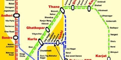 மும்பை மத்திய வரி நிலையங்கள் வரைபடம்